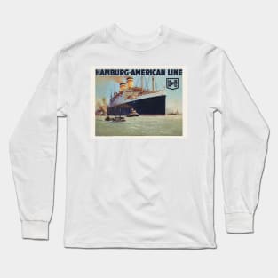 Hamburg-American Line Vintage Poster 1925 Long Sleeve T-Shirt